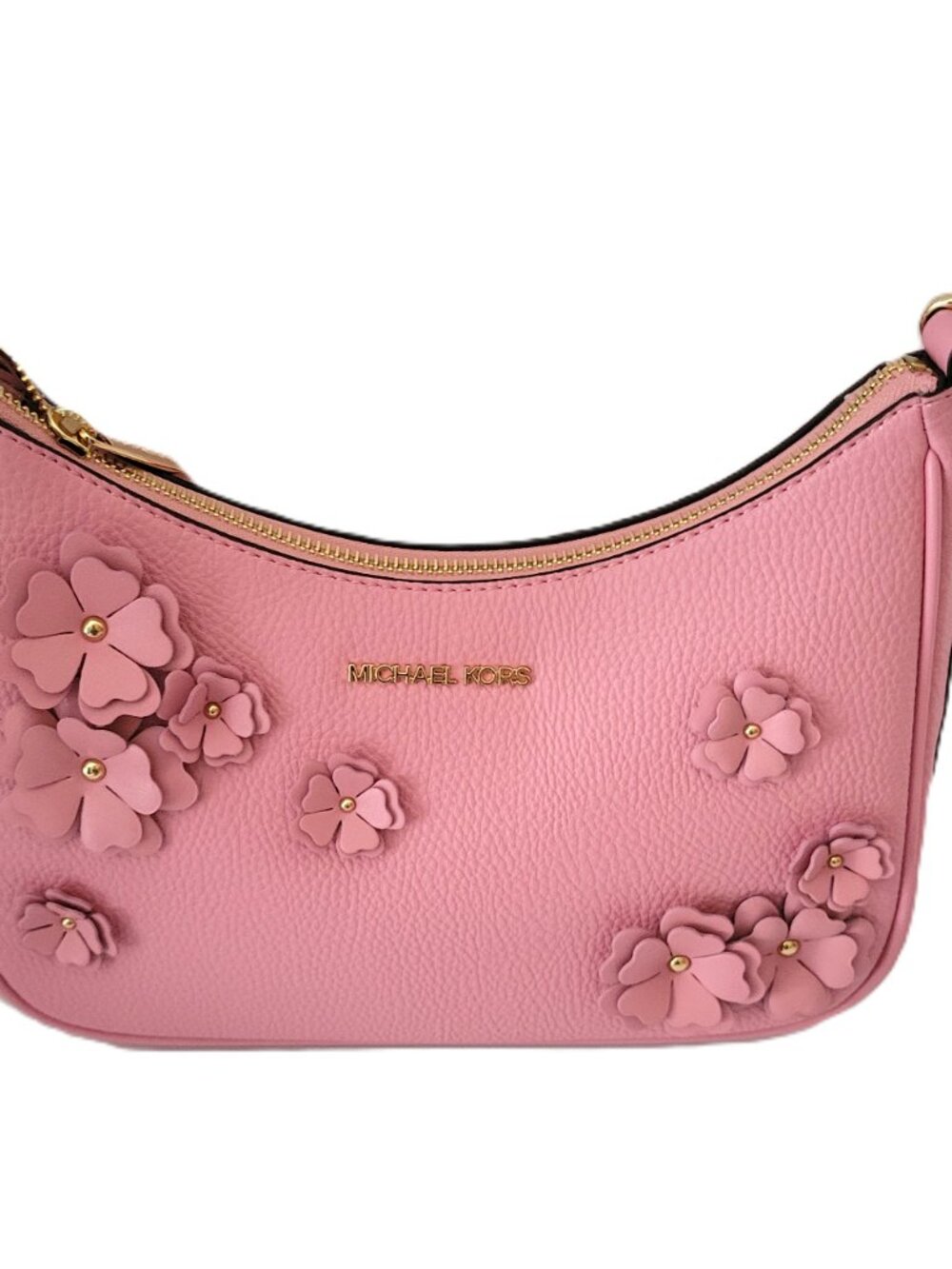 Michael Kors Jet Set Travel Large Embellished Pouchette Crossbody Carnation - Picture 3 of 7